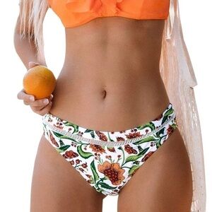 NEW Cupshe Floral Botanical Lattice Women’s Bikini Swim Bottom Sz 2X